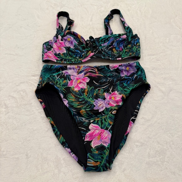 New! Victoria's Secret Black Palm Bikini Set 45574 - Picture 4 of 11